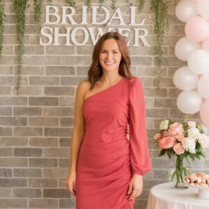 SHEIN Pink One-Shoulder Mini Dress - Size Medium